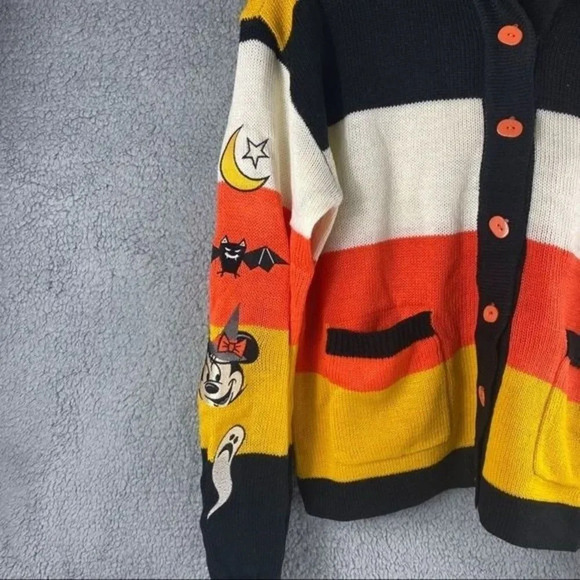 NEW DISNEY MICKEY‎ MOUSE Candy Corn Cardigan Her Universe Hoodie Halloween S - Picture 9 of 16